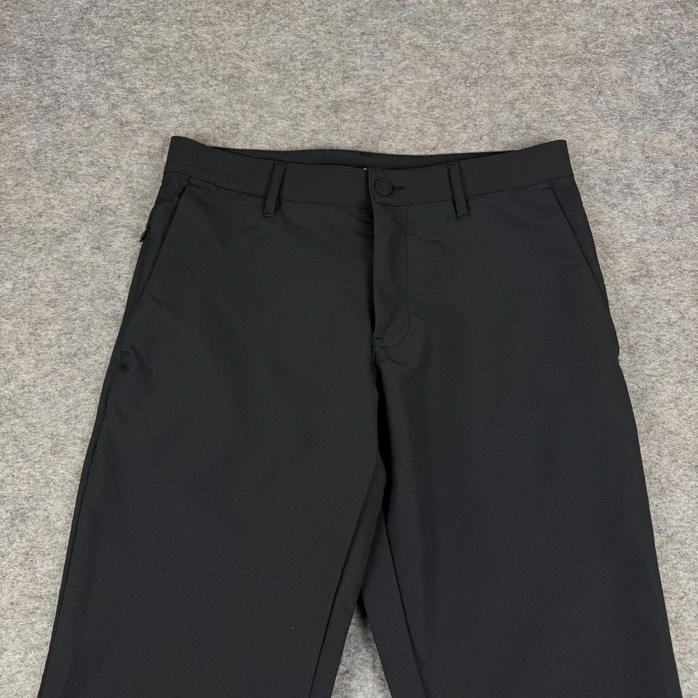 Banana Republic Flat Front Pants Slim Fit Polyester Black Mens 30x32